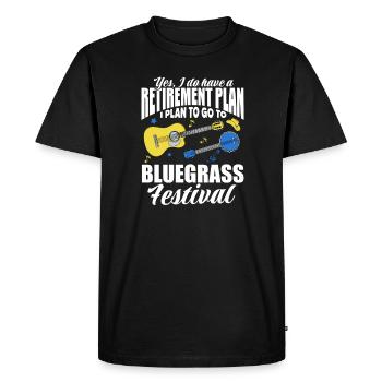 Retirement Bluegrass Festival Pension Gift - Men's Premium Organic T-Shirt - black - Front - Nico (187cm)