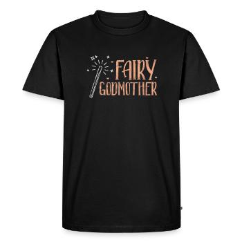 Marraine Tante Marraine Baptême Nièce Neveu Cadeau - T-shirt Premium bio Homme - noir - Devant - Nico (187cm)