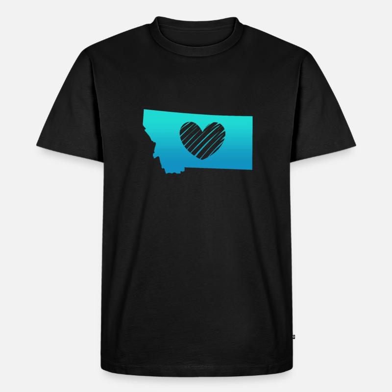 Montana - Männer Premium Bio T-Shirt - Schwarz