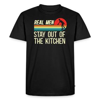 Retro Pickleball Design Real Men - Men's Premium Organic T-Shirt - black - Front - Nico (187cm)