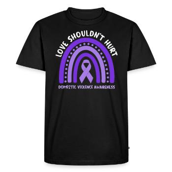 Anti Domestic Violence Love Shouldn't Hurt - Men's Premium Organic T-Shirt - black - Front - Nico (187cm)