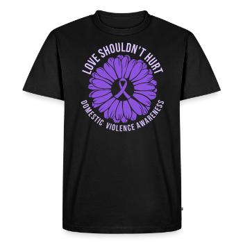 Anti Domestic Violence Love Shouldn't Hurt - Men's Premium Organic T-Shirt - black - Front - Nico (187cm)