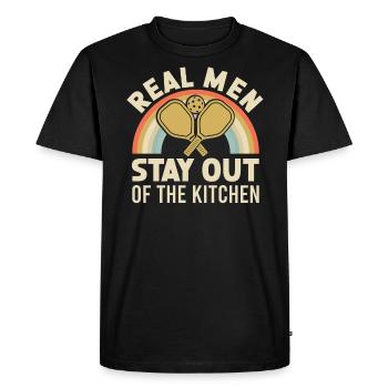 Real men stay out of the kitchen pickleball - Men's Premium Organic T-Shirt - black - Front - Nico (187cm)