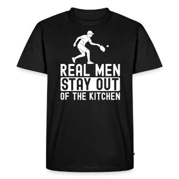 Real men stay out of the kitchen pickleball - Men's Premium Organic T-Shirt - black - Front - Nico (187cm)