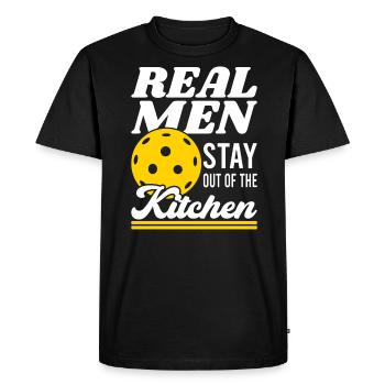 Real men stay out of the kitchen pickleball - Men's Premium Organic T-Shirt - black - Front - Nico (187cm)