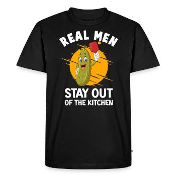 Real men stay out of the kitchen pickleball - Men's Premium Organic T-Shirt - black - Front - Nico (187cm)