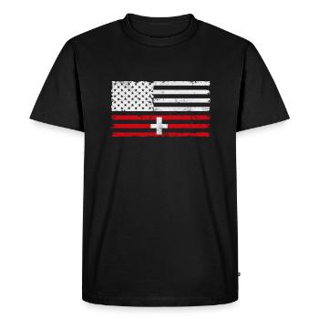 Suisse Amérique Suisse Alpes suisses Cadeau - T-shirt Premium bio Homme - noir - Devant - Nico (187cm)