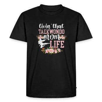 Mère de Taekwondo - T-shirt Premium bio Homme - noir - Devant - Nico (187cm)