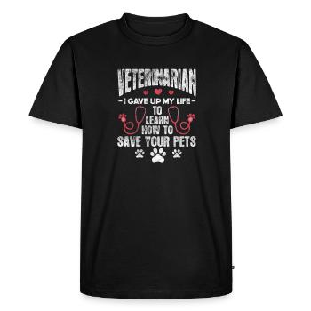 Vétérinaire vétérinaire Cadeau vétérinaire - T-shirt Premium bio Homme - noir - Devant - Nico (187cm)