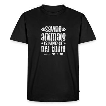 Vétérinaire vétérinaire Cadeau vétérinaire - T-shirt Premium bio Homme - noir - Devant - Nico (187cm)