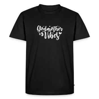 Marraine Tante Marraine Baptême Nièce Neveu Cadeau - T-shirt Premium bio Homme - noir - Devant - Nico (187cm)