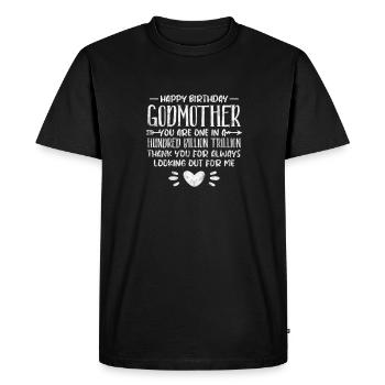Marraine Tante Marraine Baptême Nièce Neveu Cadeau - T-shirt Premium bio Homme - noir - Devant - Nico (187cm)