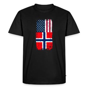 Norvège Amérique - T-shirt Premium bio Homme - noir - Devant - Nico (187cm)