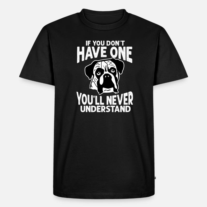 Boxer Hund - Männer Premium Bio T-Shirt - Schwarz