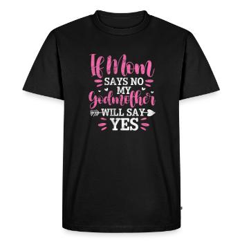 Marraine Tante Marraine Baptême Nièce Neveu Cadeau - T-shirt Premium bio Homme - noir - Devant - Nico (187cm)