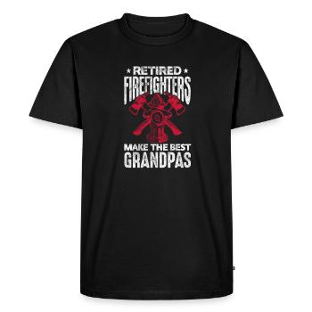 Pompiers de retraite - T-shirt Premium bio Homme - noir - Devant - Nico (187cm)