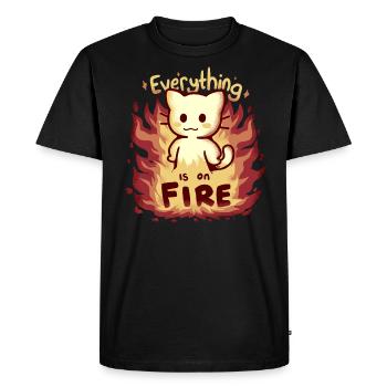Tout est en feu - T-shirt Premium bio Homme - noir - Devant - Nico (187cm)