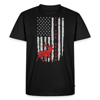 Antlers Deer Hunting Hunting Hunting Season - Men's Premium Organic T-Shirt - black - Front - Nico (187cm)