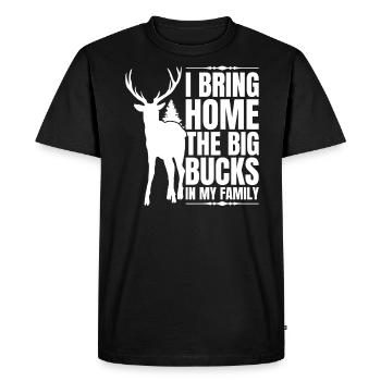 Antlers Deer Hunting Hunting Hunting Season - Men's Premium Organic T-Shirt - black - Front - Nico (187cm)