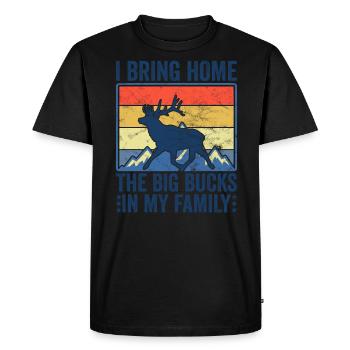 Antlers Deer Hunting Hunting Hunting Season - Men's Premium Organic T-Shirt - black - Front - Nico (187cm)