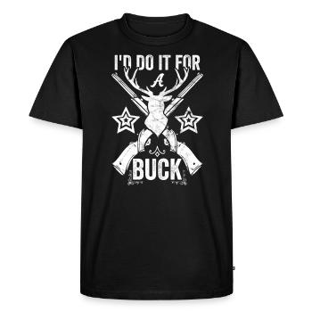 Antlers Deer Hunting Hunting Hunting Season - Men's Premium Organic T-Shirt - black - Front - Nico (187cm)