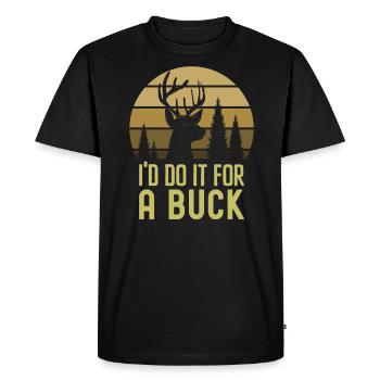 Antlers Deer Hunting Hunting Hunting Season - Men's Premium Organic T-Shirt - black - Front - Nico (187cm)