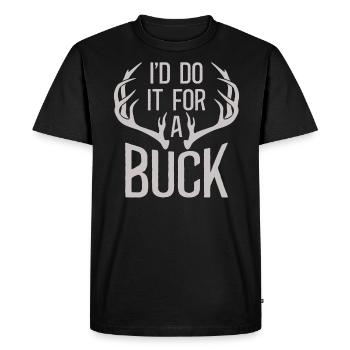 Antlers Deer Hunting Hunting Hunting Season - Men's Premium Organic T-Shirt - black - Front - Nico (187cm)