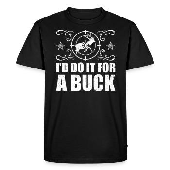 Antlers Deer Hunting Hunting Hunting Season - Men's Premium Organic T-Shirt - black - Front - Nico (187cm)