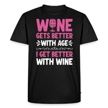 Wine Gets Better With Age Wine Toast - Men's Premium Organic T-Shirt - black - Front - Nico (187cm)