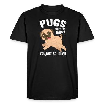 Pug - Men's Premium Organic T-Shirt - black - Front - Nico (187cm)
