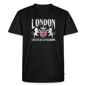 London - Men's Premium Organic T-Shirt - black - Front - Nico (187cm)