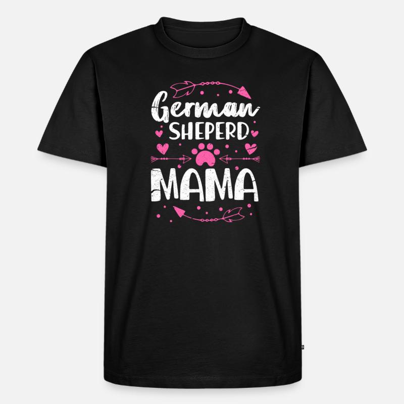 Deutscher Schäferhund Mutter - Männer Premium Bio T-Shirt - Schwarz