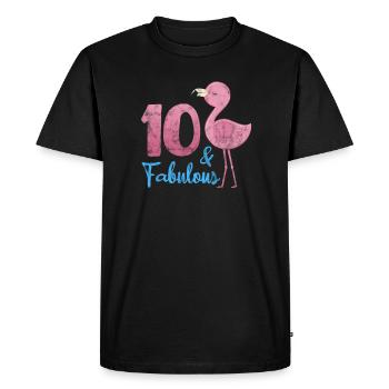 10e anniversaire Flamingo - T-shirt Premium bio Homme - noir - Devant - Nico (187cm)
