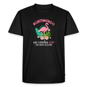 Flamingo Aunt Pink Bird Summer Holiday Gift - Men's Premium Organic T-Shirt - black - Front - Nico (187cm)