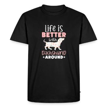 Teckel chien Chien Teckel Cadeau teckel - T-shirt Premium bio Homme - noir - Devant - Nico (187cm)