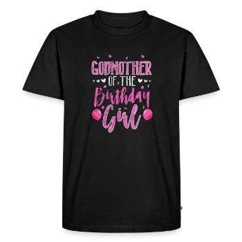 Marraine Tante Marraine Baptême Nièce Neveu Cadeau - T-shirt Premium bio Homme - noir - Devant - Nico (187cm)