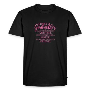 Marraine Tante Marraine Baptême Nièce Neveu Cadeau - T-shirt Premium bio Homme - noir - Devant - Nico (187cm)