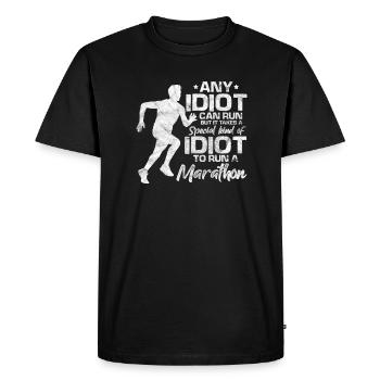 Laufen Läufer Jogging Joggen Läuferin Geschenk - Männer Premium Bio T-Shirt - Schwarz - Vorne - Nico (187cm)