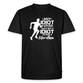 Run - Men's Premium Organic T-Shirt - black - Front - Nico (187cm)