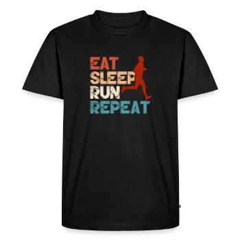 Courir - T-shirt Premium bio Homme - noir - Devant - Nico (187cm)