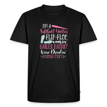 Softball Mère Baseball Fille Fils Cadeau - T-shirt Premium bio Homme - noir - Devant - Nico (187cm)