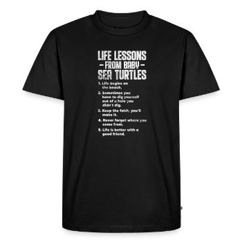 Tortue - T-shirt Premium bio Homme - noir - Devant - Nico (187cm)