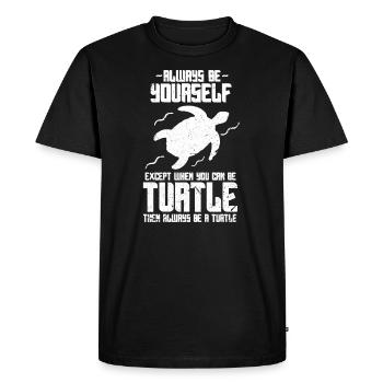 Tortue - T-shirt Premium bio Homme - noir - Devant - Nico (187cm)
