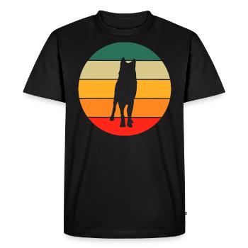 Forest Animal Lovers Animal Lovers Cadeau Retro Wolf - T-shirt Premium bio Homme - noir - Devant - Nico (187cm)