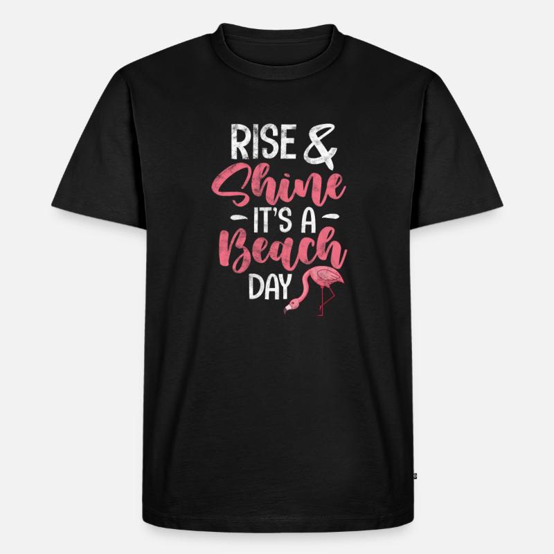 Flamingo - Männer Premium Bio T-Shirt - Schwarz