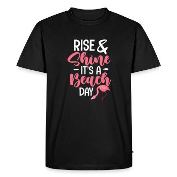 Flamingo Pink Bird Zoo Summer Holiday Gift - Men's Premium Organic T-Shirt - black - Front - Nico (187cm)
