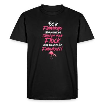 Flamingo Pink Bird Zoo Summer Holiday Gift - Men's Premium Organic T-Shirt - black - Front - Nico (187cm)