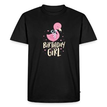 Flamingo Birthday Girl Pink Bird Gift - Men's Premium Organic T-Shirt - black - Front - Nico (187cm)
