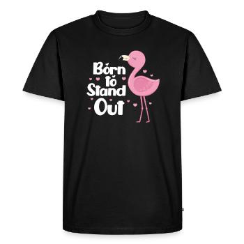 Flamingo Pink Bird Zoo Summer Holiday Gift - Men's Premium Organic T-Shirt - black - Front - Nico (187cm)