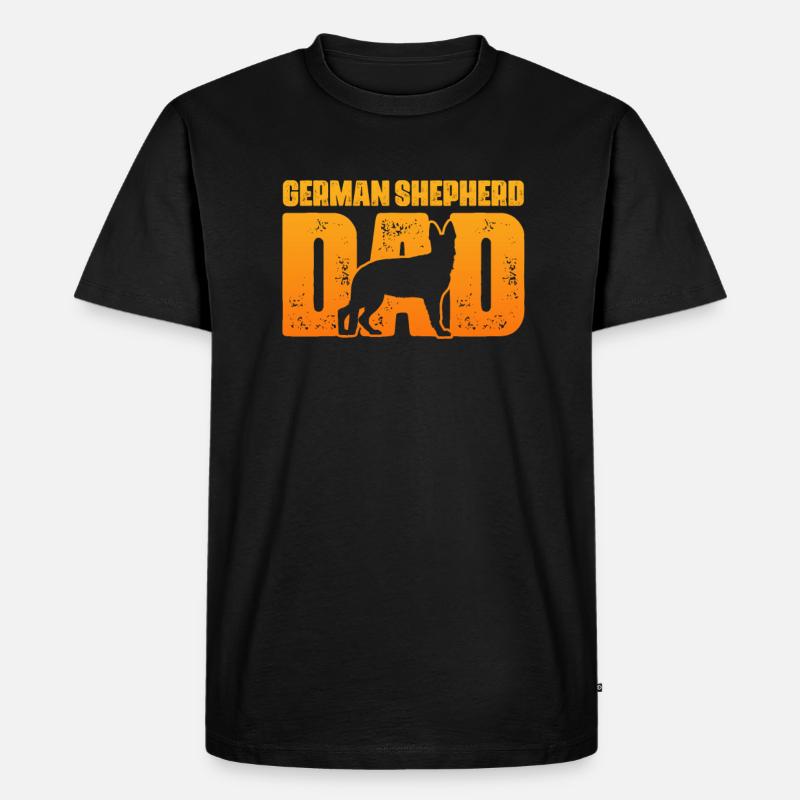 Deutscher Schäferhund Vater - Männer Premium Bio T-Shirt - Schwarz